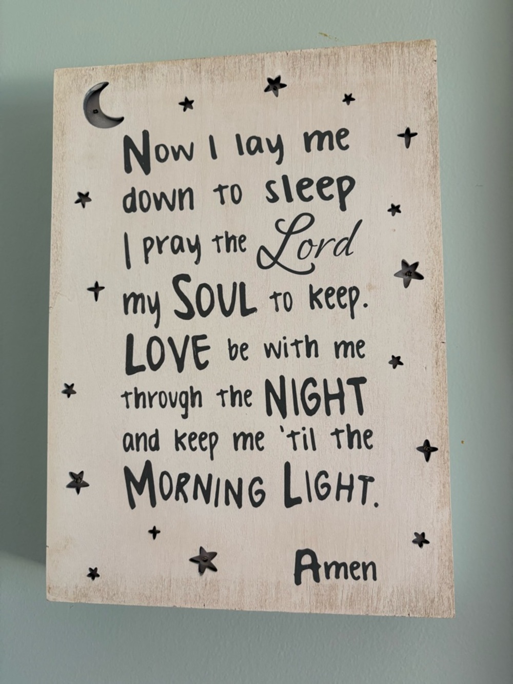 Now I Lay Me Down to Sleep Wall Art with lights - Baby Nursery